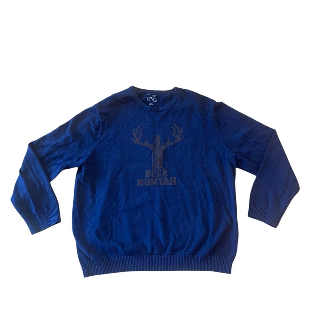 G H Bass Beer Huntah Wool Blend Sweater Deer Antlers Mens Size XXL